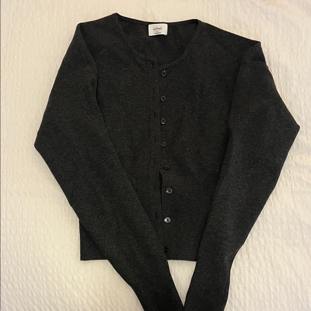 Wilfred Dark Gray Knit Cardigan